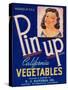 Pinup Vegetable Label - Watsonville, CA-Lantern Press-Stretched Canvas