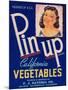 Pinup Vegetable Label - Watsonville, CA-Lantern Press-Mounted Art Print