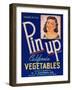 Pinup Vegetable Label - Watsonville, CA-Lantern Press-Framed Art Print