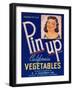 Pinup Vegetable Label - Watsonville, CA-Lantern Press-Framed Art Print