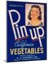 Pinup Vegetable Label - Watsonville, CA-Lantern Press-Mounted Art Print