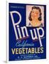 Pinup Vegetable Label - Watsonville, CA-Lantern Press-Framed Art Print