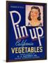 Pinup Vegetable Label - Watsonville, CA-Lantern Press-Framed Art Print