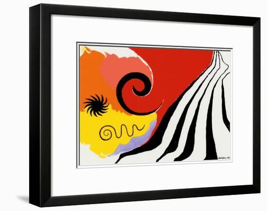 Pinwheel and Flow, c.1958-Alexander Calder-Framed Art Print