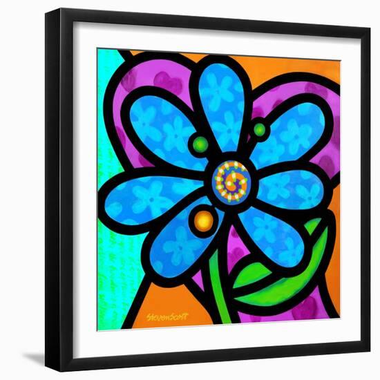 Pinwheel Daisy Blue-Steven Scott-Framed Giclee Print