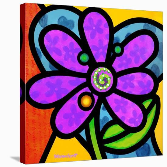 Pinwheel Daisy Purple-Steven Scott-Stretched Canvas