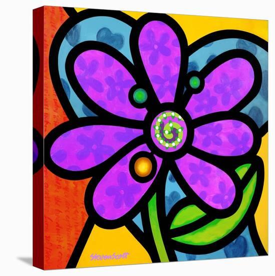 Pinwheel Daisy Purple-Steven Scott-Stretched Canvas