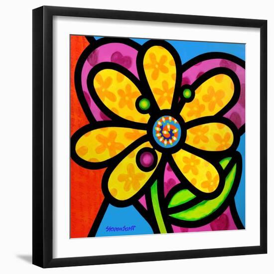 Pinwheel Daisy Yellow-Steven Scott-Framed Giclee Print