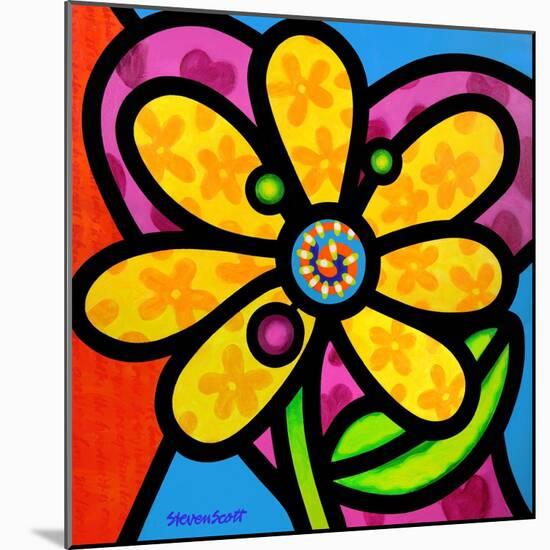 Pinwheel Daisy Yellow-Steven Scott-Mounted Giclee Print