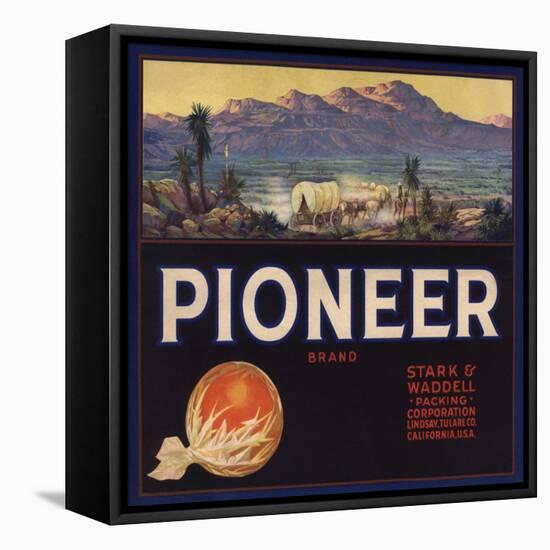 Pioneer Brand - Lindsay, California - Citrus Crate Label-Lantern Press-Framed Stretched Canvas