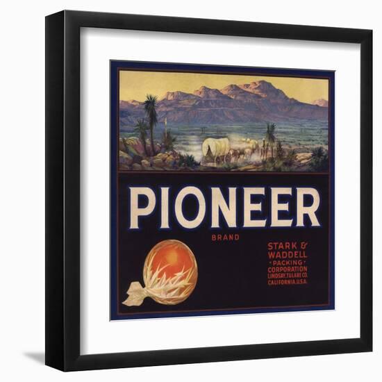 Pioneer Brand - Lindsay, California - Citrus Crate Label-Lantern Press-Framed Art Print