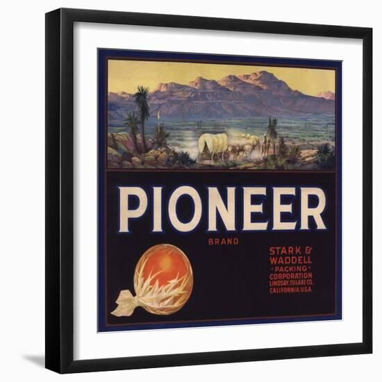 Pioneer Brand - Lindsay, California - Citrus Crate Label-Lantern Press-Framed Art Print