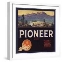 Pioneer Brand - Lindsay, California - Citrus Crate Label-Lantern Press-Framed Art Print