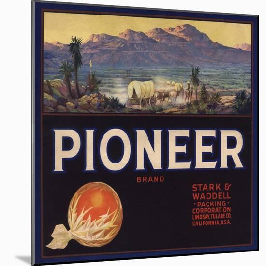 Pioneer Brand - Lindsay, California - Citrus Crate Label-Lantern Press-Mounted Art Print