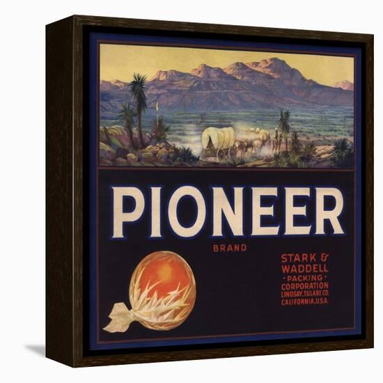 Pioneer Brand - Lindsay, California - Citrus Crate Label-Lantern Press-Framed Stretched Canvas