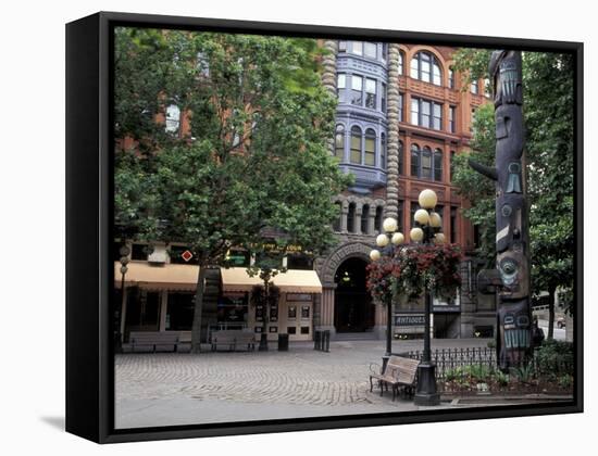 Pioneer Building and Totem Pole in Pioneer Square, Seattle, Washington, USA-Jamie & Judy Wild-Framed Stretched Canvas