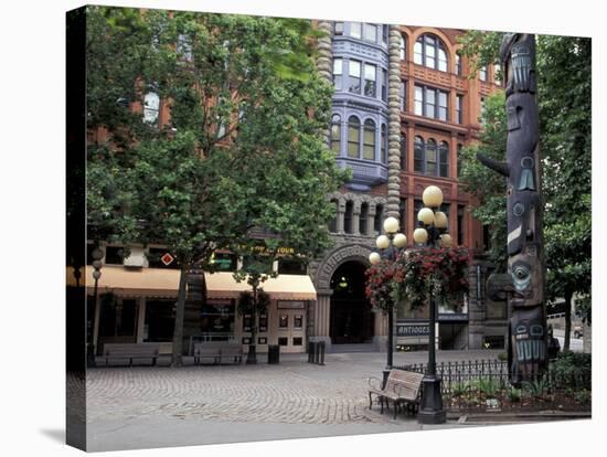Pioneer Building and Totem Pole in Pioneer Square, Seattle, Washington, USA-Jamie & Judy Wild-Stretched Canvas