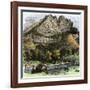 Pioneer Cabin Below the Cliffs of the Appalachians in West Virginia-null-Framed Giclee Print