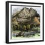 Pioneer Cabin Below the Cliffs of the Appalachians in West Virginia-null-Framed Giclee Print