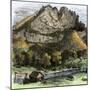 Pioneer Cabin Below the Cliffs of the Appalachians in West Virginia-null-Mounted Giclee Print