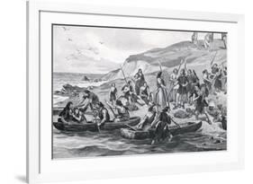 Pioneer Colonists Head for 'Britain'-G.F. Scott Elliot-Framed Premium Giclee Print
