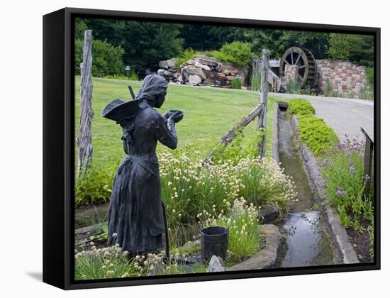 Pioneer Gardener Statue in Brigham Young Historic Park, Salt Lake City, Utah, USA-Richard Cummins-Framed Stretched Canvas