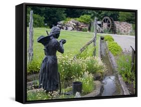 Pioneer Gardener Statue in Brigham Young Historic Park, Salt Lake City, Utah, USA-Richard Cummins-Framed Stretched Canvas