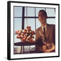 Pioneer Geneticist Biologist James Watson with Molecular Model of DNA-Andreas Feininger-Framed Premium Photographic Print
