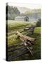 Pioneer's Barn, Split Rail Fence, Cades Cove, Great Smoky Mountains National Park, Tennessee, USA-null-Stretched Canvas