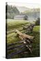 Pioneer's Barn, Split Rail Fence, Cades Cove, Great Smoky Mountains National Park, Tennessee, USA-null-Stretched Canvas