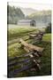 Pioneer's Barn, Split Rail Fence, Cades Cove, Great Smoky Mountains National Park, Tennessee, USA-null-Stretched Canvas