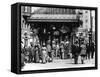 Pioneer Square and Pergola Crowds - Seattle, WA-Lantern Press-Framed Stretched Canvas