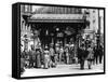 Pioneer Square and Pergola Crowds - Seattle, WA-Lantern Press-Framed Stretched Canvas