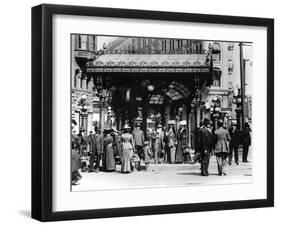 Pioneer Square and Pergola Crowds - Seattle, WA-Lantern Press-Framed Art Print