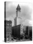 Pioneer Square and Smith Tower Construction - Seattle, WA-Lantern Press-Stretched Canvas