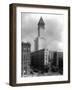 Pioneer Square and Smith Tower Construction - Seattle, WA-Lantern Press-Framed Art Print