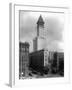 Pioneer Square and Smith Tower Construction - Seattle, WA-Lantern Press-Framed Art Print