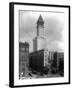 Pioneer Square and Smith Tower Construction - Seattle, WA-Lantern Press-Framed Art Print