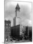 Pioneer Square and Smith Tower Construction - Seattle, WA-Lantern Press-Mounted Art Print