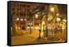 Pioneer Square in Seattle at Early Spring Night. Empty Street.-Iriana Shiyan-Framed Stretched Canvas