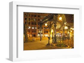 Pioneer Square in Seattle at Early Spring Night. Empty Street.-Iriana Shiyan-Framed Photographic Print