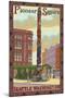 Pioneer Square Totem Pole, Seattle, Washington-Lantern Press-Mounted Art Print