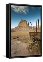 Pioneer Wagon Train Replica, Scottsbluff, Nebraska, USA-Walter Bibikow-Framed Stretched Canvas