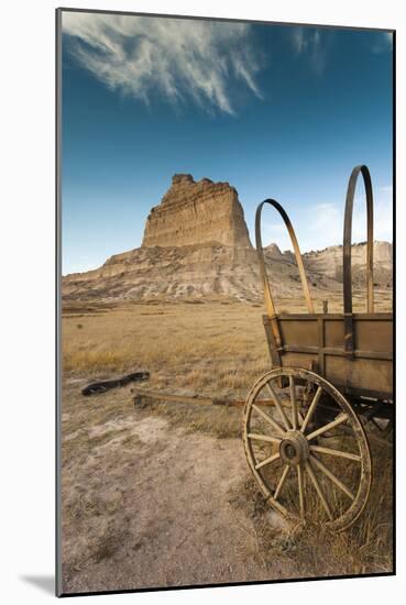 Pioneer Wagon Train Replica, Scottsbluff, Nebraska, USA-Walter Bibikow-Mounted Photographic Print