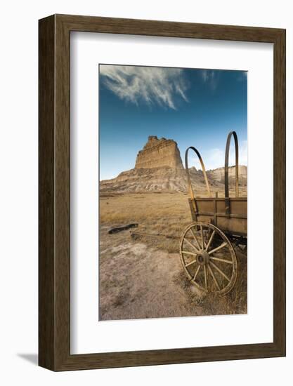 Pioneer Wagon Train Replica, Scottsbluff, Nebraska, USA-Walter Bibikow-Framed Photographic Print