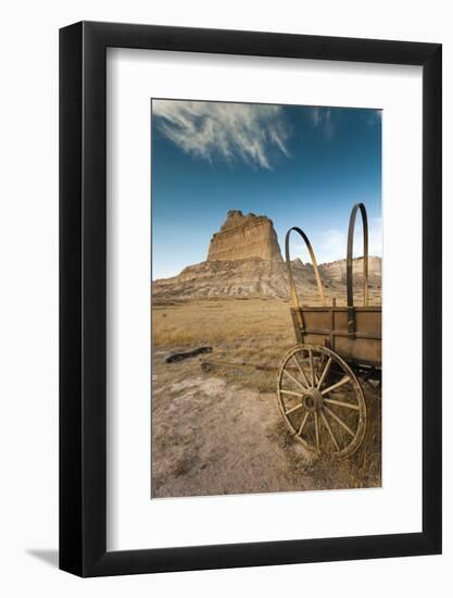 Pioneer Wagon Train Replica, Scottsbluff, Nebraska, USA-Walter Bibikow-Framed Photographic Print