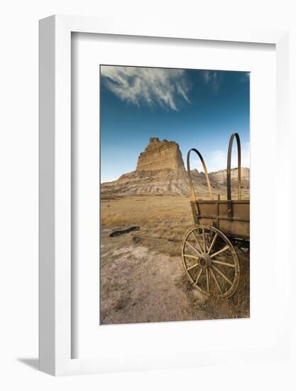 Pioneer Wagon Train Replica, Scottsbluff, Nebraska, USA-Walter Bibikow-Framed Photographic Print