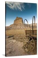 Pioneer Wagon Train Replica, Scottsbluff, Nebraska, USA-Walter Bibikow-Stretched Canvas