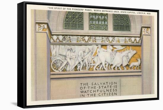 Pioneers Panel, State Capitol, Lincoln, Nebraska-null-Framed Stretched Canvas