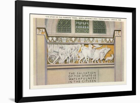 Pioneers Panel, State Capitol, Lincoln, Nebraska-null-Framed Premium Giclee Print